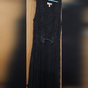 Black Lace Dress with Bow